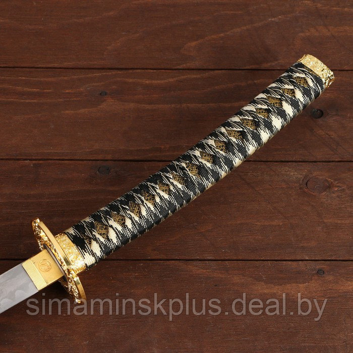 Сувенирное оружие «Катана», чёрные ножны, золотистая обмотка, 102 см - фото 3 - id-p217954528