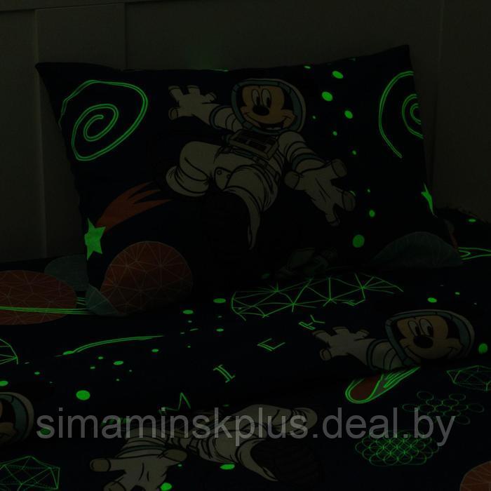 Постельное бельё 1,5 сп Neon Series, "Mickey", Микки Маус, 143*215 см, 150*214 см, 50*70 см -1 шт, светится в - фото 3 - id-p217954702