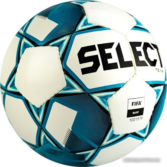 Футбольный мяч Select Team FIFA Basic (5 размер, белый/синий) - фото 1 - id-p217975487