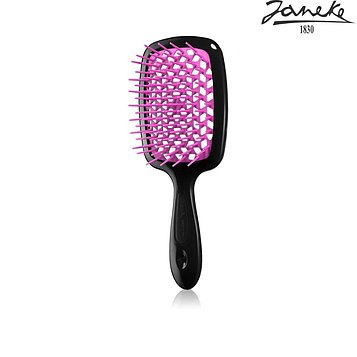 Расческа массажная Janeke Superbrush Small Black Чепная с фуксией