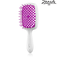 Расческа массажная Janeke Superbrush White Белая с фуксией