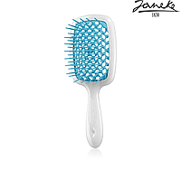 Расческа массажная Janeke Superbrush Small White Белая Белая с голубым