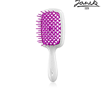 Расческа массажная Janeke Superbrush Small White Белая Белая с фуксией