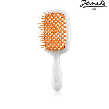 Расческа массажная Janeke Superbrush Small White Белая Белая с оранжевым 