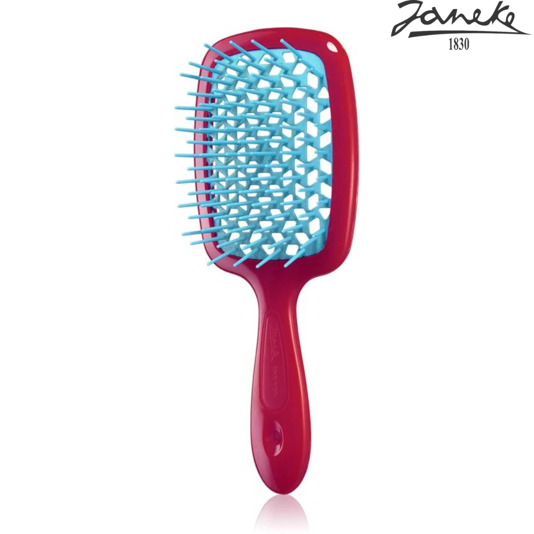 Расческа массажная Janeke Superbrush Fuxia Фуксия с голубым