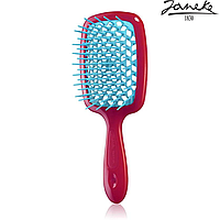 Расческа массажная Janeke Superbrush Fuxia Фуксия с голубым