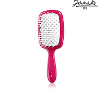 Расческа массажная Janeke Superbrush Small Fuxia Fluorescente Фуксия Фуксия с белым