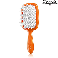 Расческа массажная Janeke Superbrush Orange Оранжевая с белым