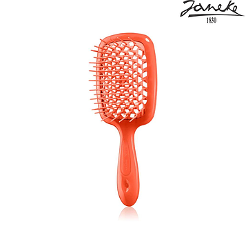 Расческа массажная Janeke Superbrush Small Orange Fluorescente Оранжевая Розовая