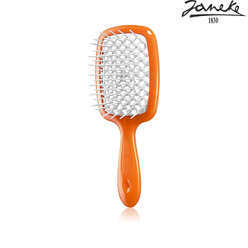 Расческа массажная Janeke Superbrush Small Orange Fluorescente Оранжевая Оранжевая с белым