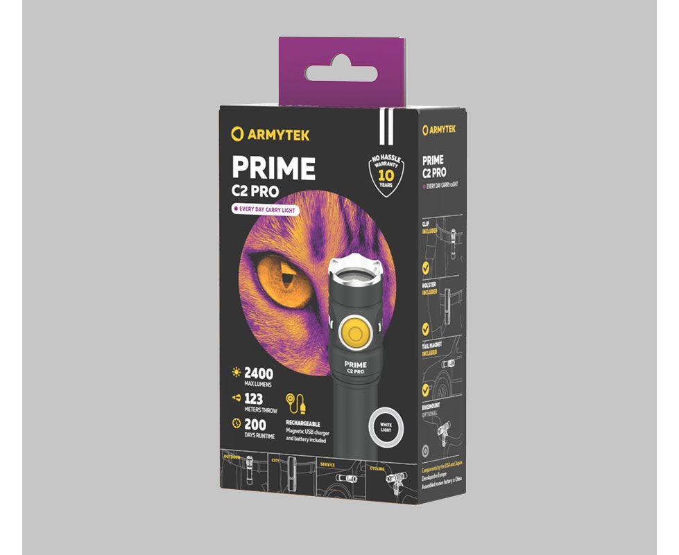 Фонарь Armytek Prime C2 Pro Magnet USB Белый - фото 5 - id-p211489936