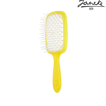 Расческа массажная Janeke Superbrush Small Yellow Fluorescente Желтая Желтая с белым