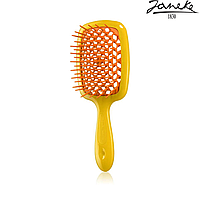 Расческа массажная Janeke Superbrush Small Yellow Fluorescente Желтая Желтая с оранжевым