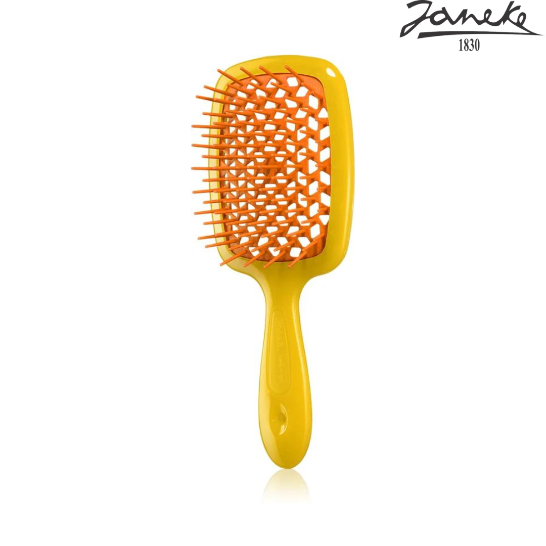 Расческа массажная Janeke Superbrush Small Yellow Fluorescente Желтая Желтая с оранжевым - фото 1 - id-p217977080