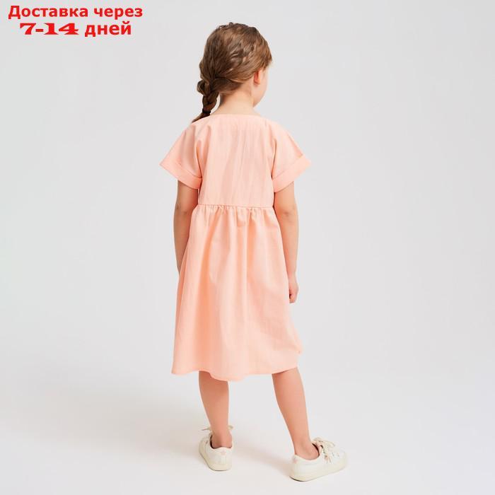Платье для девочки MINAKU: Cotton Collection цвет светло-розовый, рост 104 - фото 3 - id-p217824109