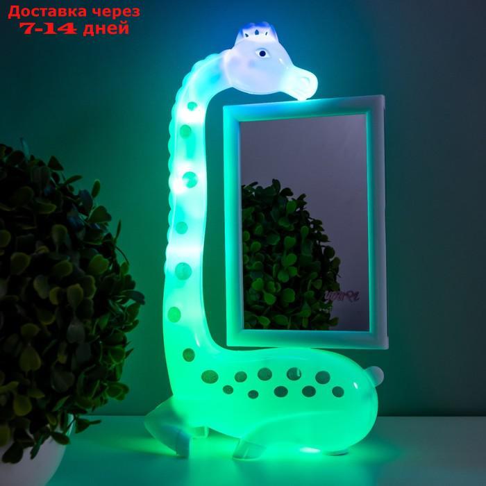 Настольная лампа с фоторамкой "Жираф" LED 3Вт USB белый 17х8х30 см - фото 7 - id-p217826195