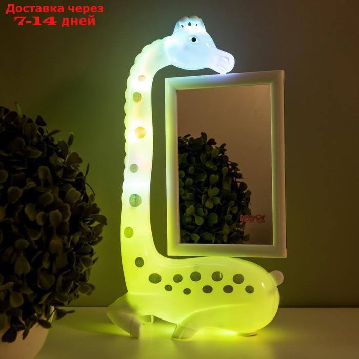 Настольная лампа с фоторамкой "Жираф" LED 3Вт USB белый 17х8х30 см - фото 9 - id-p217826195