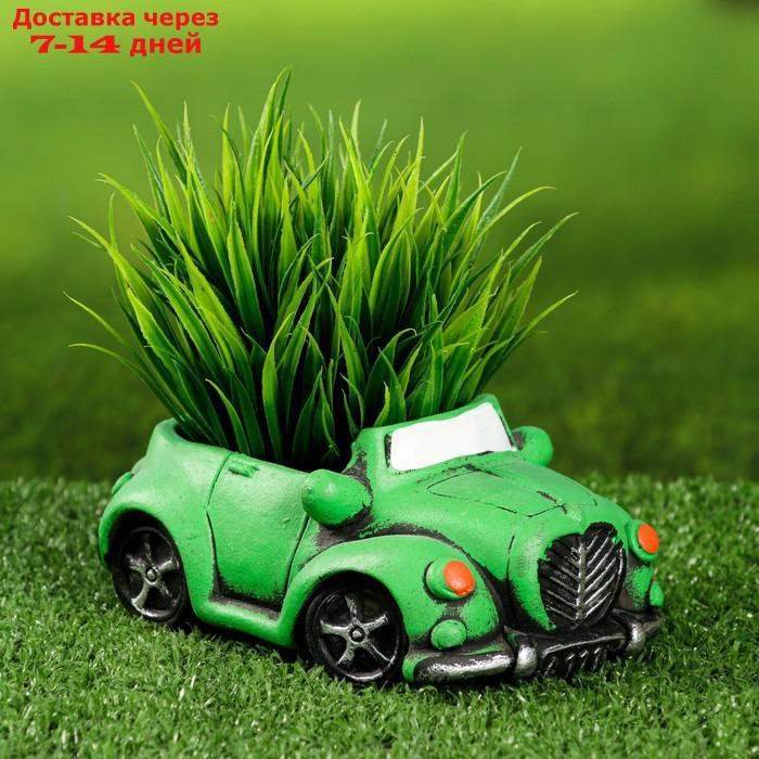 Кашпо фигурное "Машинка" зеленое 14*8*7см - фото 1 - id-p217822520