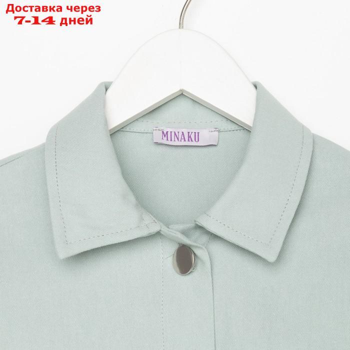 Рубашка для девочки MINAKU: Casual collection KIDS цвет мятный, рост 128 - фото 6 - id-p217826320