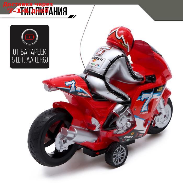 Мотоцикл радиоуправляемый "Спортбайк", работает от батареек, цвет красный - фото 4 - id-p217824397
