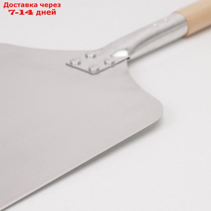 Лопата для пиццы "Общепит", 83×23×2 , полотно 23х26 см, толщина 1,5 мм - фото 5 - id-p217823468