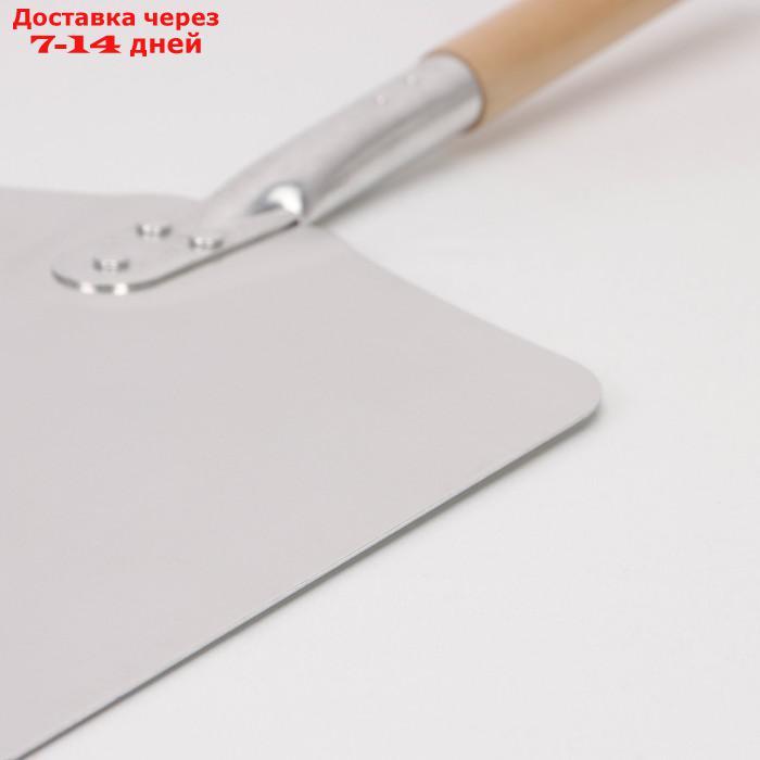 Лопата для пиццы "Общепит", 66×30,5×2 , полотно 35,5х31 см, толщина 1,5 мм - фото 4 - id-p217823506