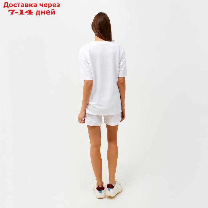 Костюм женский (футболка, шорты) MINAKU: Casual collection цвет белый, р-р 44 - фото 5 - id-p217826432