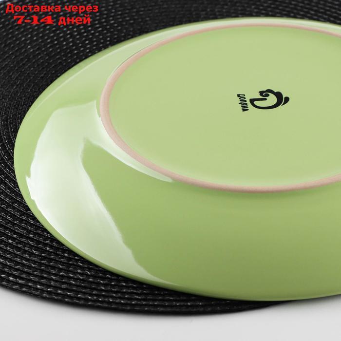 Тарелка обеденная Доляна "Пастель", d=27 см, цвет зелёный - фото 3 - id-p217822694