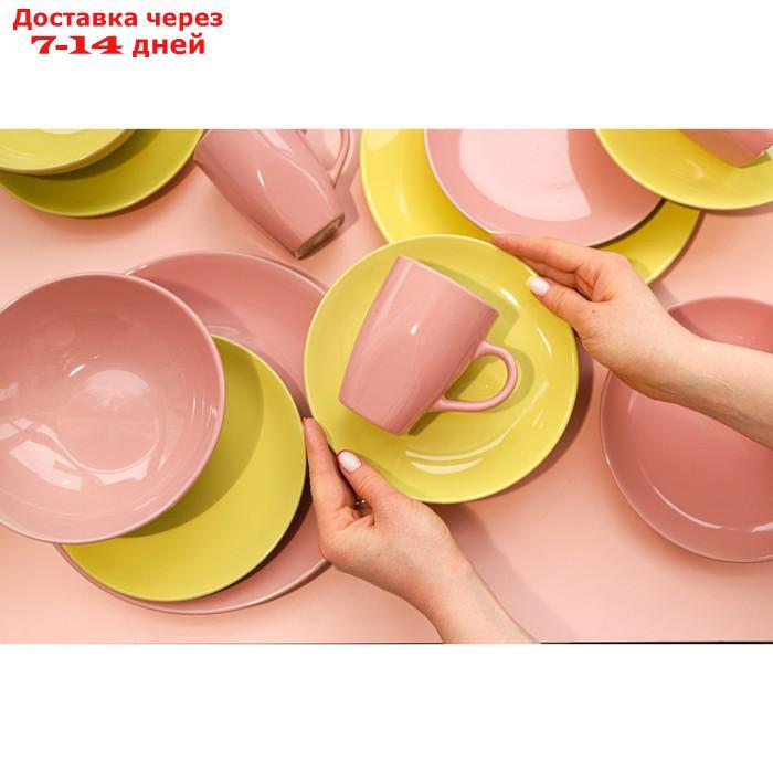 Тарелка обеденная Доляна "Пастель", d=27 см, цвет розовый - фото 5 - id-p217822695