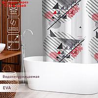 Штора для ванной комнаты Доляна "Малевич", 180×180 см, EVA