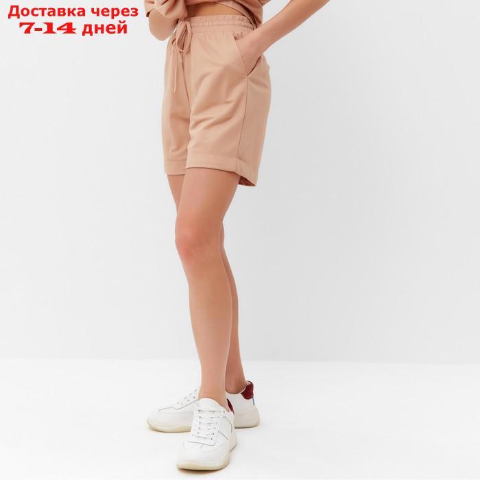 Костюм женский (футболка, шорты) MINAKU: Casual collection цвет песочный, р-р 50 - фото 5 - id-p217826437