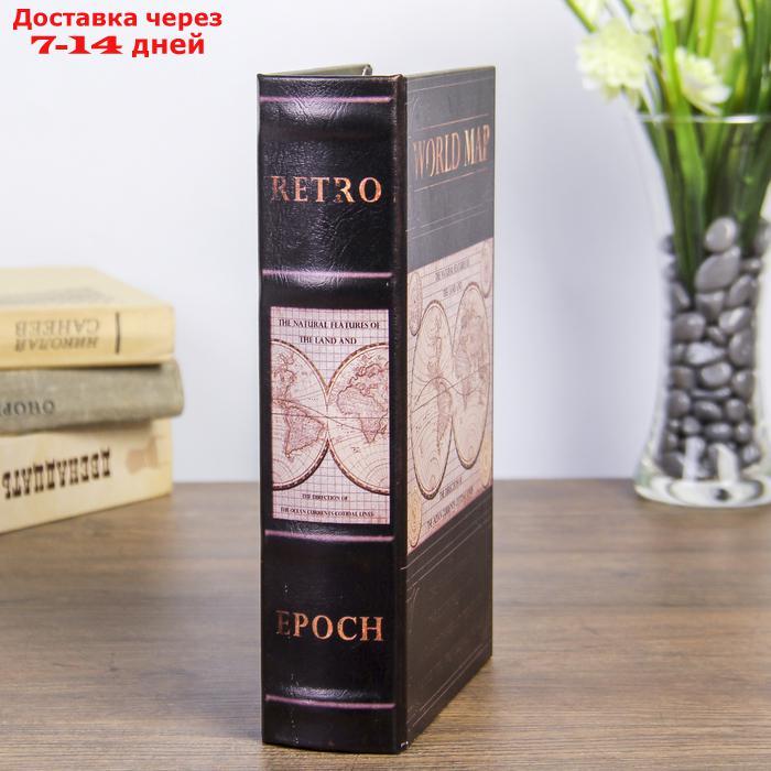 Сейф-книга дерево "Карта мира" кожзам 21х13х5 см - фото 4 - id-p217823552