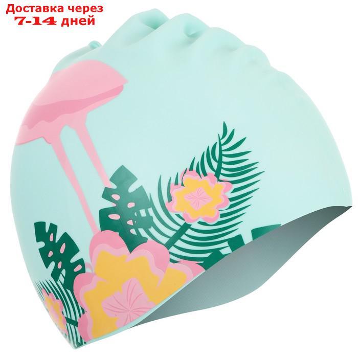 Шапочка для плавания детская "Фламинго на цветке", обхват 46-52 см - фото 3 - id-p217824493