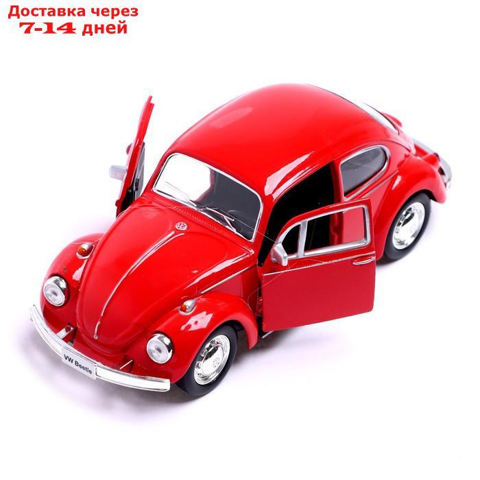 Машина металлическая VOLKSWAGEN BEETLE 1967, 1:32, открываются двери, инерция, цвет красный - фото 3 - id-p217823605