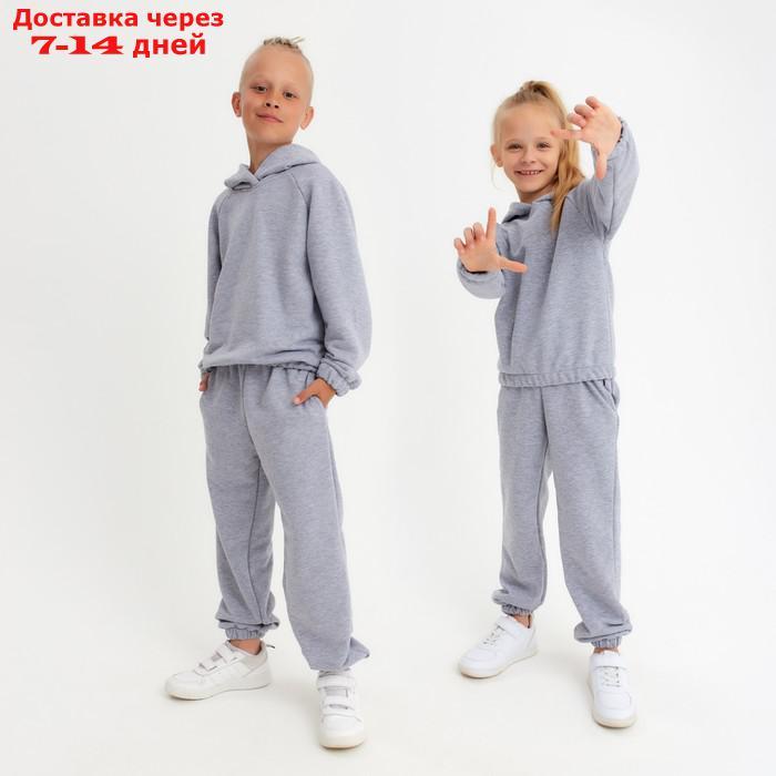 Костюм детский (худи, брюки) MINAKU цвет светло-серый меланж, рост 164 - фото 3 - id-p217825574