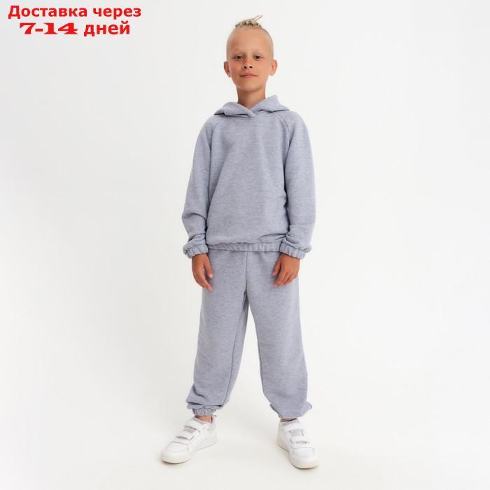 Костюм детский (худи, брюки) MINAKU цвет светло-серый меланж, рост 164 - фото 4 - id-p217825574
