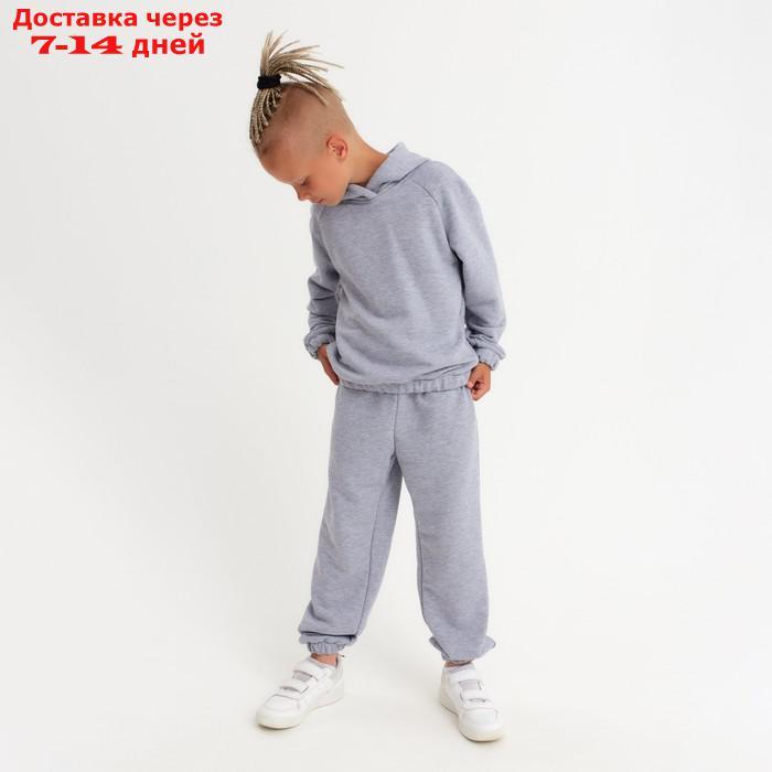 Костюм детский (худи, брюки) MINAKU цвет светло-серый меланж, рост 164 - фото 5 - id-p217825574