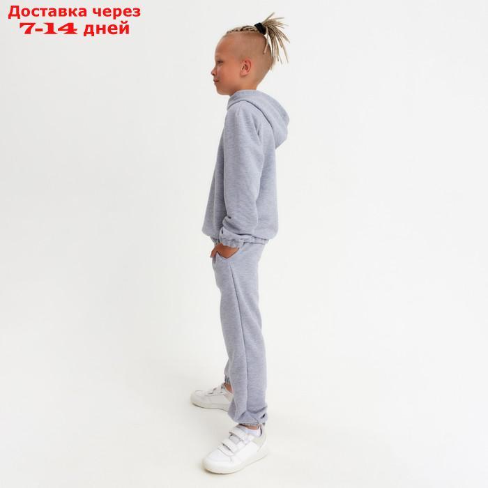 Костюм детский (худи, брюки) MINAKU цвет светло-серый меланж, рост 164 - фото 6 - id-p217825574