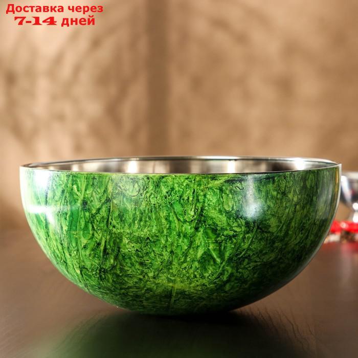 Миска "Малахит", d=27 см, цвет зелёный