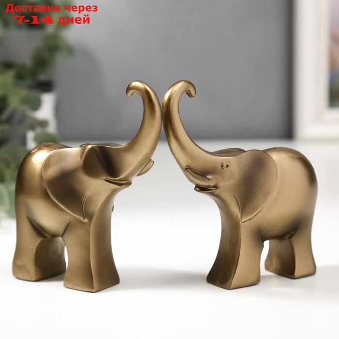 Сувенир полистоун "Два африканских слона" бронза (набор 2 шт) 10,5х15х3,5 см - фото 3 - id-p217822852