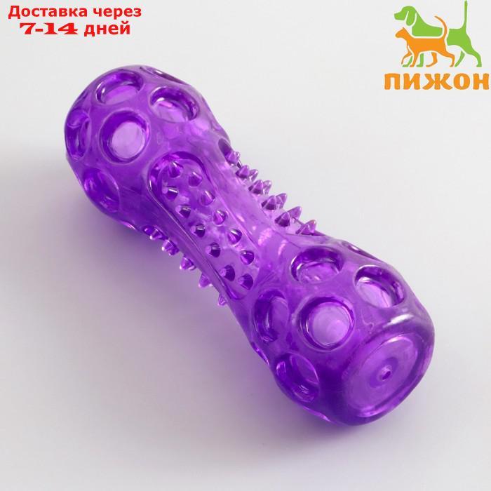 Игрушка-палка из термопластичной резины с утопленной пищалкой, фиолетовая