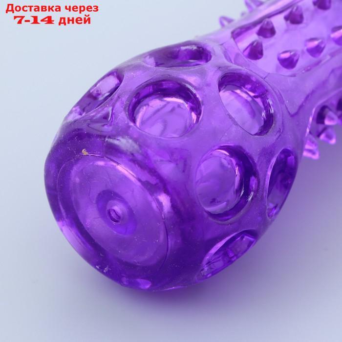 Игрушка-палка из термопластичной резины с утопленной пищалкой, фиолетовая - фото 3 - id-p217826569