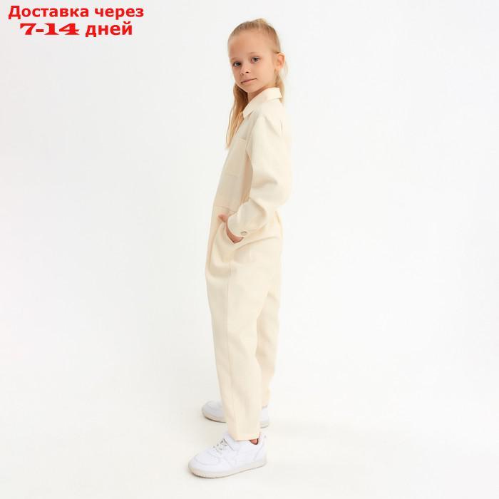 Комбинезон для девочки MINAKU: Casual collection KIDS цвет бежевый, рост 122 - фото 3 - id-p217826596