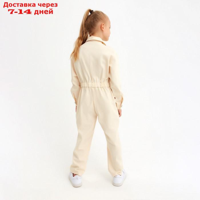 Комбинезон для девочки MINAKU: Casual collection KIDS цвет бежевый, рост 122 - фото 4 - id-p217826596