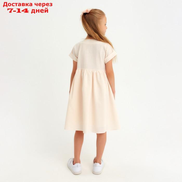 Платье для девочки MINAKU: Cotton Collection цвет бежевый, рост 104 - фото 4 - id-p217826599