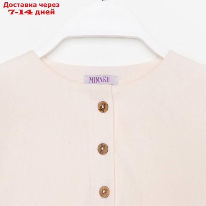 Платье для девочки MINAKU: Cotton Collection цвет бежевый, рост 104 - фото 10 - id-p217826599