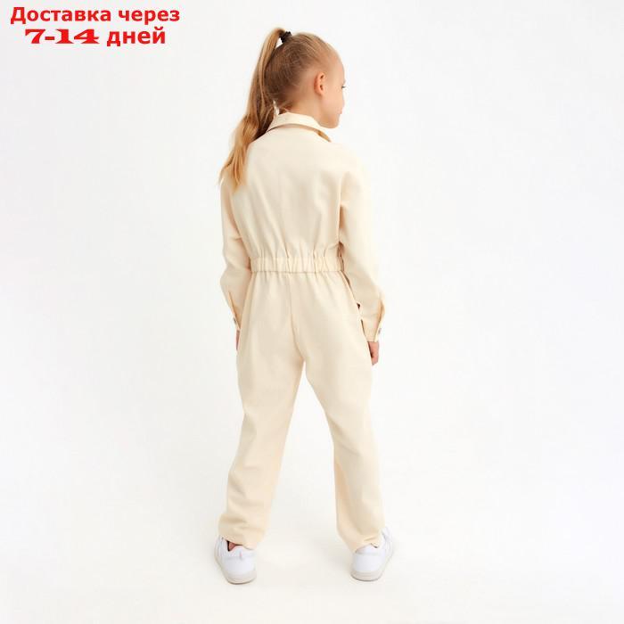 Комбинезон для девочки MINAKU: Casual collection KIDS цвет бежевый, рост 140 - фото 4 - id-p217826601