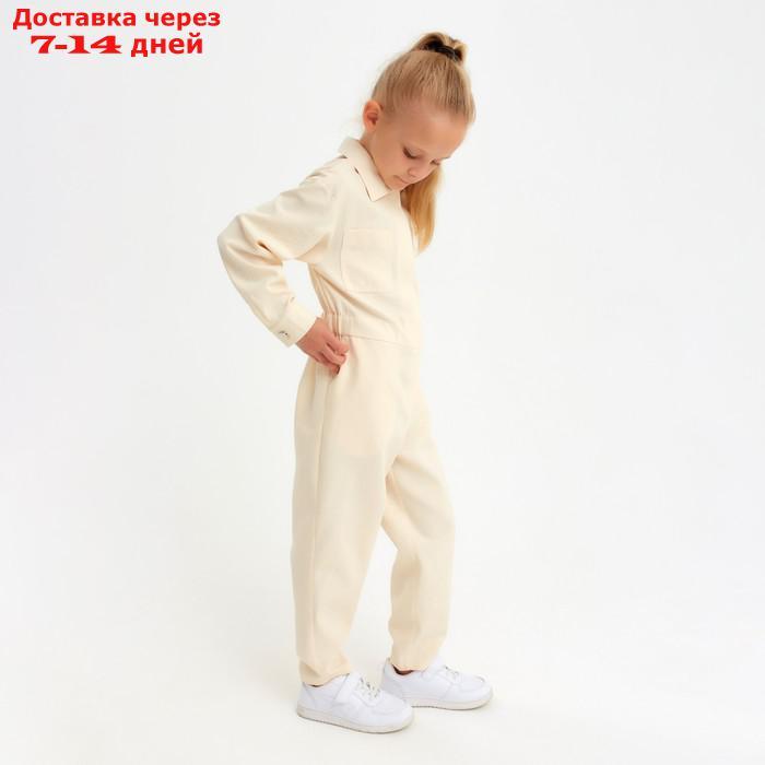 Комбинезон для девочки MINAKU: Casual collection KIDS цвет бежевый, рост 140 - фото 5 - id-p217826601