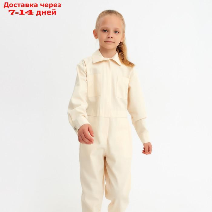 Комбинезон для девочки MINAKU: Casual collection KIDS цвет бежевый, рост 140 - фото 6 - id-p217826601