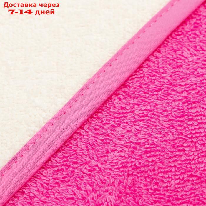 Полотенце уголок махровое Крошка Я, 75х75 см, цвет молочный/розовый, 100% хлопок, 360 г/м2 - фото 6 - id-p217826603